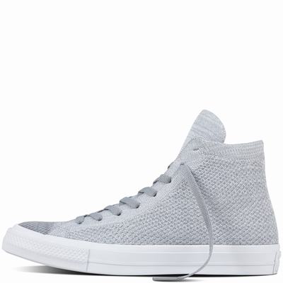 Converse Chuck Taylor All Star X Nike Flyknit High Tops Mens - Grey/Grey/White Shoes (806HOBRE)